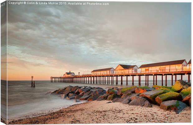 Southwold Pier at Dawn 3 Canvas Print by Colin & Linda McKie