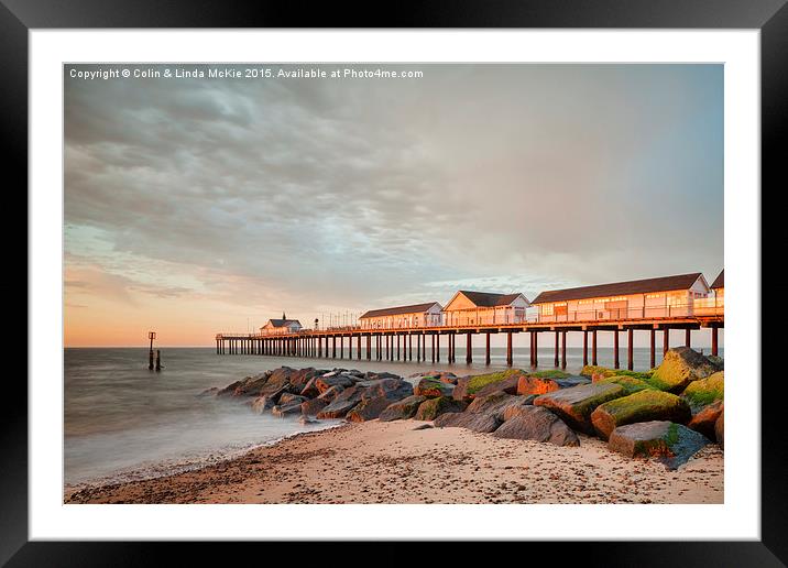 Southwold Pier at Dawn 3 Framed Mounted Print by Colin & Linda McKie