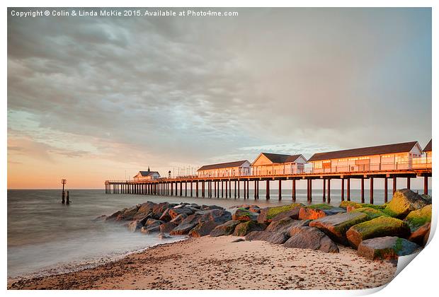 Southwold Pier at Dawn 3 Print by Colin & Linda McKie
