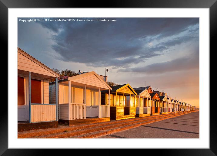 Beach Huts, Southwold at Sunrise 5 Framed Mounted Print by Colin & Linda McKie