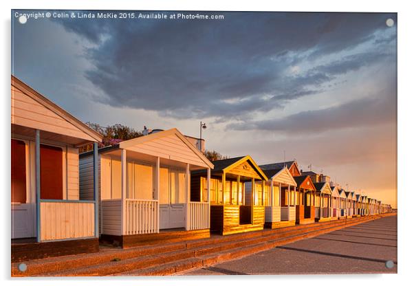 Beach Huts, Southwold at Sunrise 5 Acrylic by Colin & Linda McKie