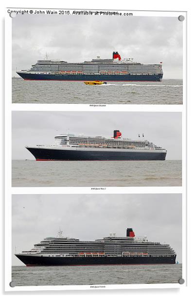  Three Queens at Sea Acrylic by John Wain