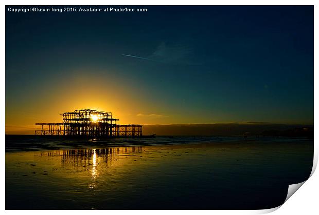  west pier at sunset in Brighton  Print by kevin long