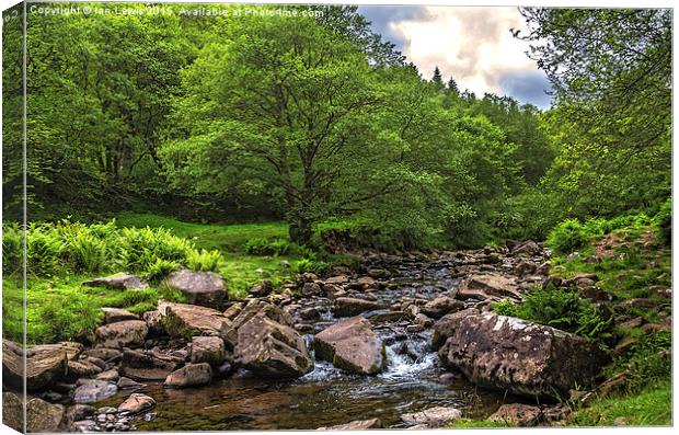  Caerfanell River Above Talybont Canvas Print by Ian Lewis