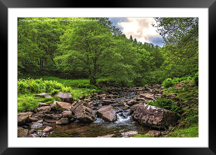  Caerfanell River Above Talybont Framed Mounted Print by Ian Lewis