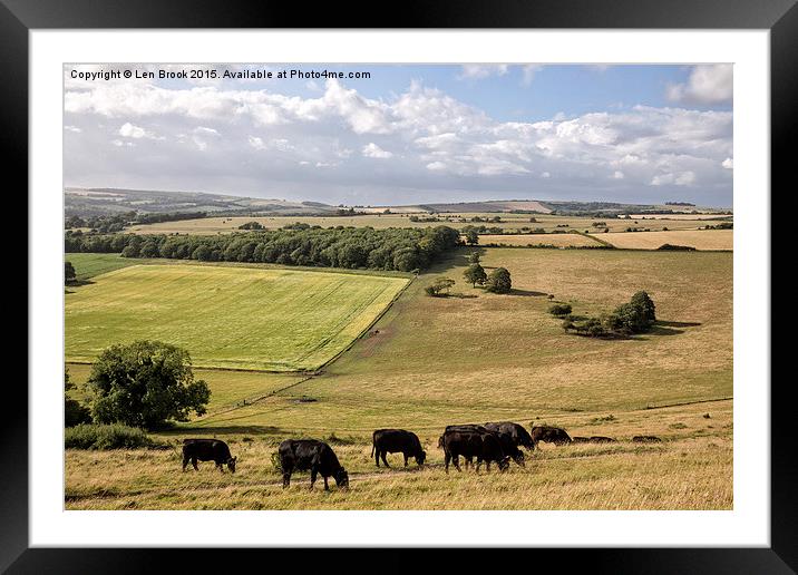 Cissbury Ring, The South Downs Framed Mounted Print by Len Brook