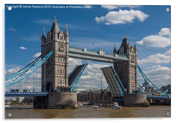  Tower Bridge Open Acrylic by James Rowland