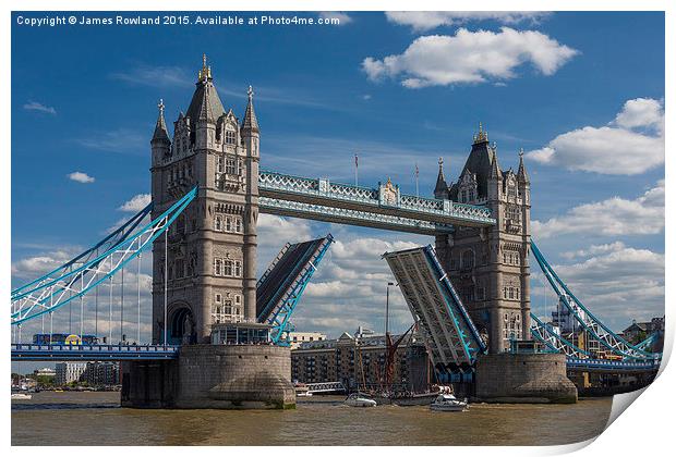  Tower Bridge Open Print by James Rowland