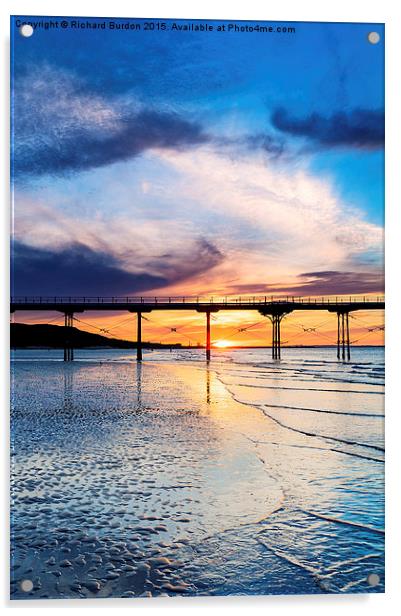 Summer Sunset Saltburn Acrylic by Richard Burdon