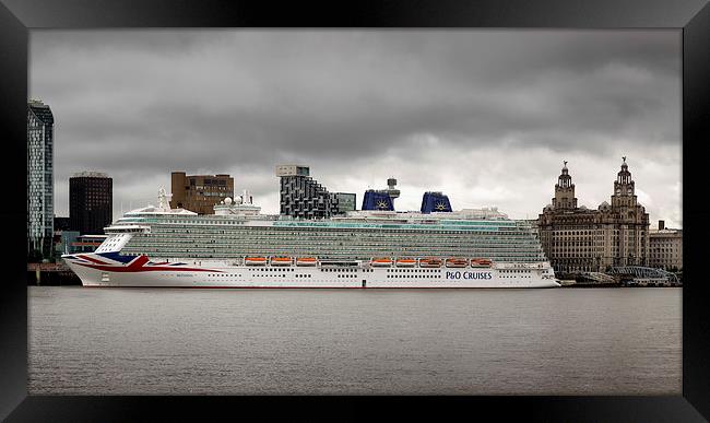  MV Britannia visits Liverpool Framed Print by Rob Lester