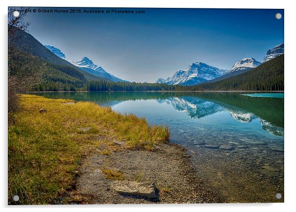 'Emerald Vistas: Transcendent Canadian Rockies' Acrylic by Gilbert Hurree