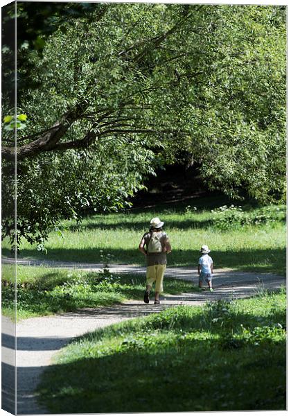 Walking in the park Canvas Print by Adrian Bud