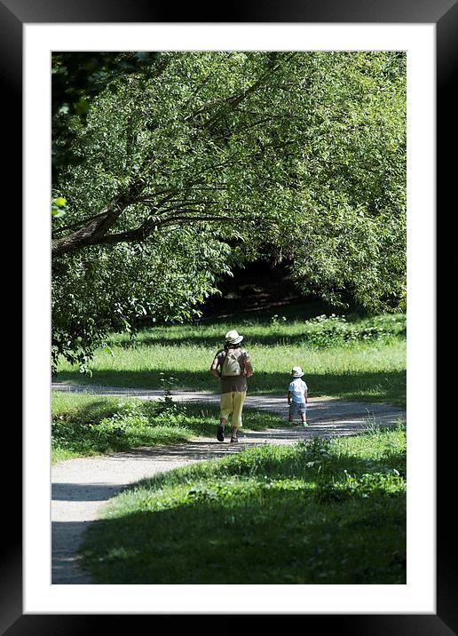 Walking in the park Framed Mounted Print by Adrian Bud
