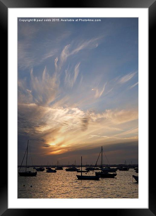  Sunset silhouette Framed Mounted Print by paul cobb