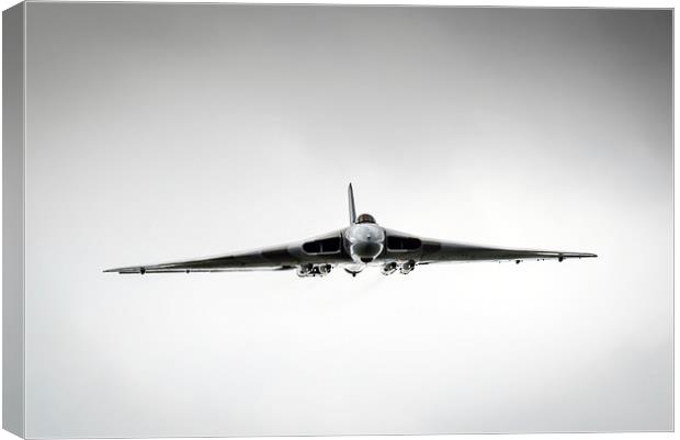 Avro Vulcan during her diaply at RNAS Yeovilton Canvas Print by Andrew Richards