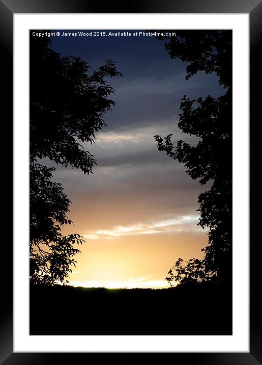 Silhouetted Sunset Framed Mounted Print by James Wood
