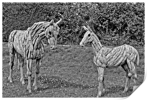  Trojan Horses in Monochrome Print by tom downing