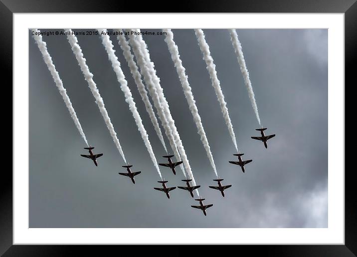  Red Arrows Framed Mounted Print by Avril Harris