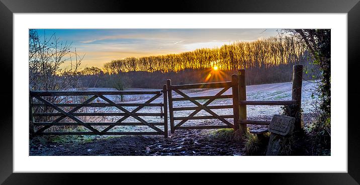  Farm winter sunrise Framed Mounted Print by Gary Schulze