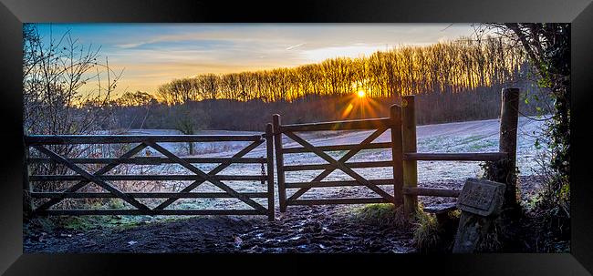  Farm winter sunrise Framed Print by Gary Schulze