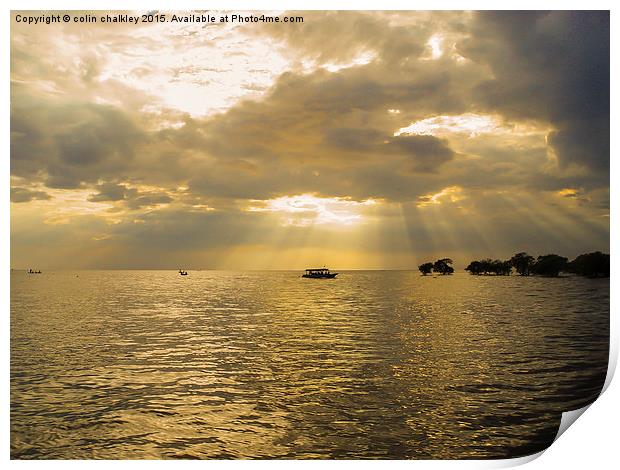  Storm Clouds Over Tonle Sap Lake Print by colin chalkley