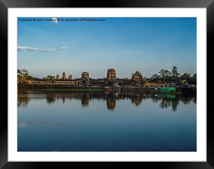  The Iconic 5 Spires of Angkor Wat - Cambodia Framed Mounted Print by colin chalkley