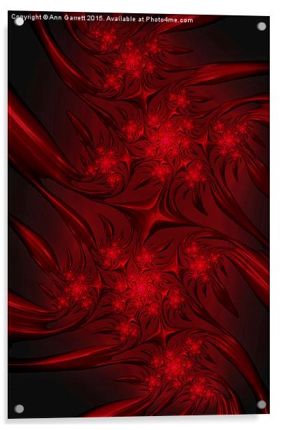 Red Fractal Stars Acrylic by Ann Garrett