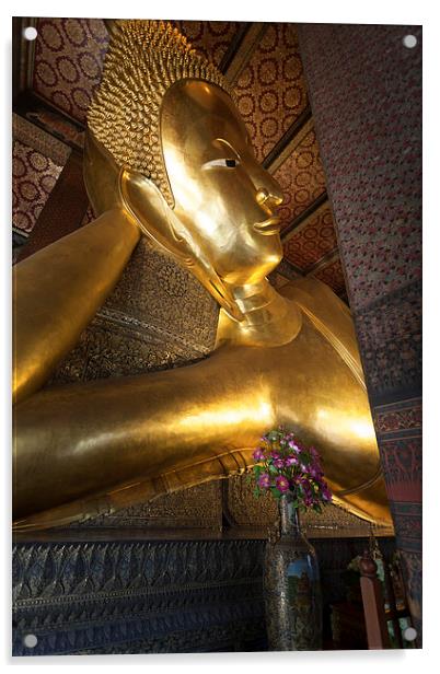  Reclining Buddha in Bangkok Acrylic by Leighton Collins