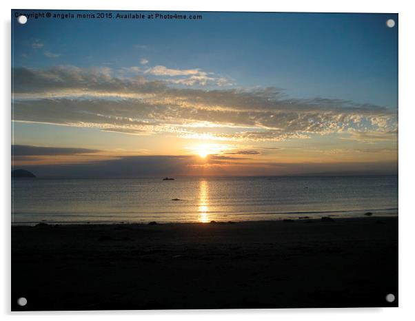  Sun Set at Girvan South Ayrshire Scotland Acrylic by angela morris