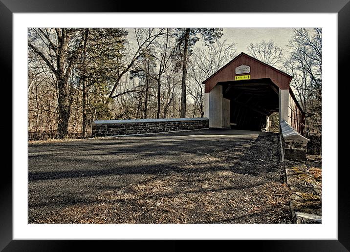 Covered Bridge at Stover Mill Framed Mounted Print by Tom and Dawn Gari