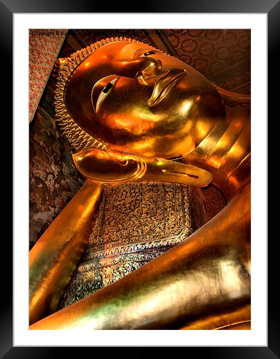  The Reclining Buddha, Wat Pho, Bangkok, Thailand  Framed Mounted Print by Carole-Anne Fooks