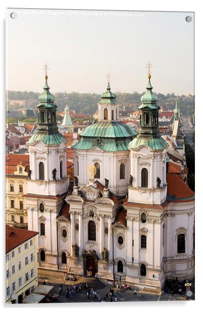 Saint Nicholas Church in Prague Acrylic by Artur Bogacki