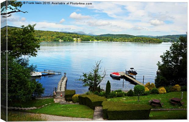 Windermere, from a local hotel grounds Canvas Print by Frank Irwin