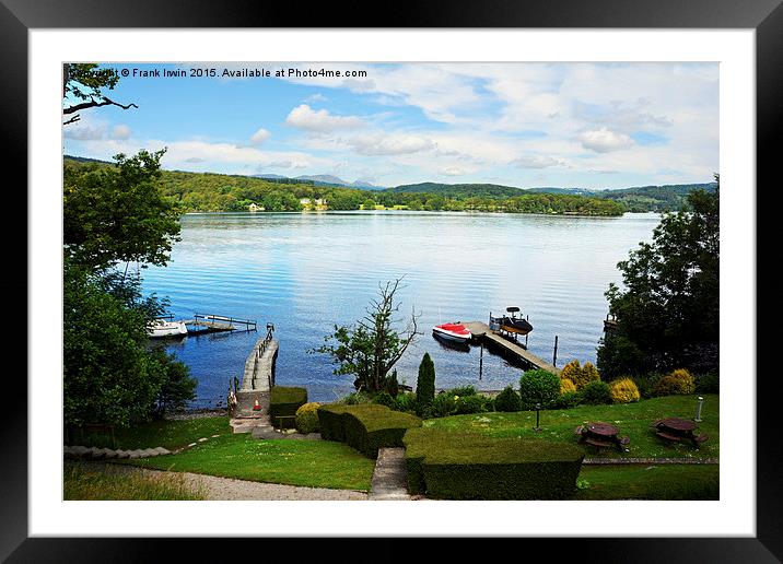 Windermere, from a local hotel grounds Framed Mounted Print by Frank Irwin