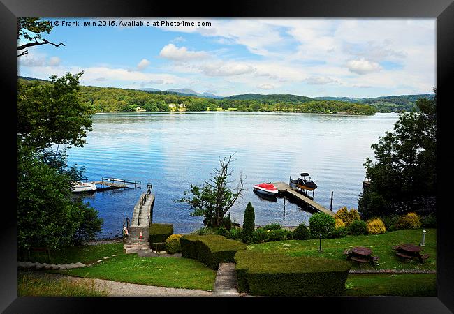 Windermere, from a local hotel grounds Framed Print by Frank Irwin