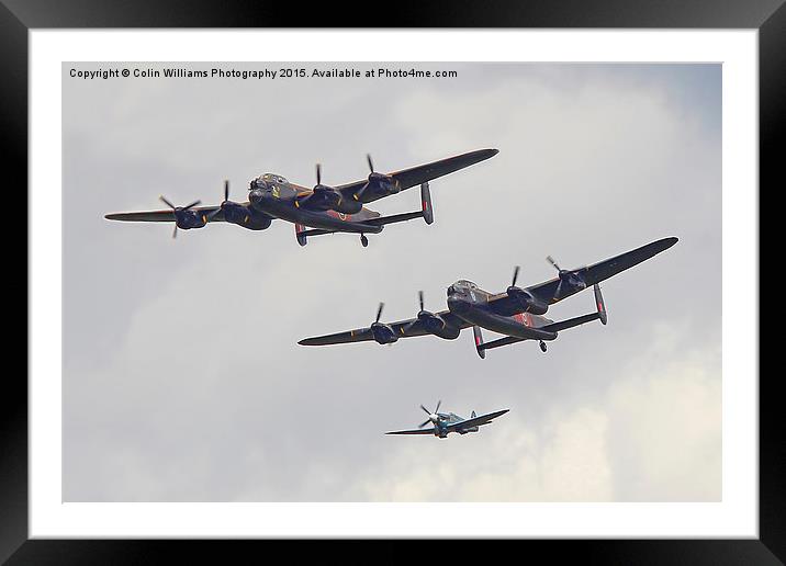  The Two Lancasters  and Spitfire Framed Mounted Print by Colin Williams Photography