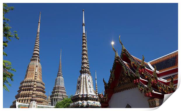  Wat Pho, Bangkok, Thailand. Print by Leighton Collins