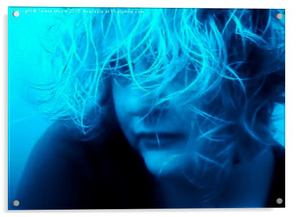  Woman in blue Acrylic by Teresa Moore