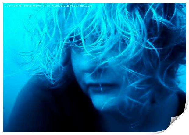  Woman in blue Print by Teresa Moore