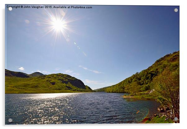  Sunburst at Loch Eilt Acrylic by John Vaughan