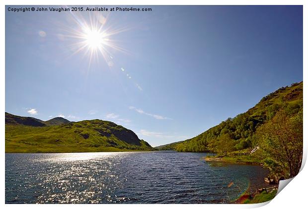  Sunburst at Loch Eilt Print by John Vaughan