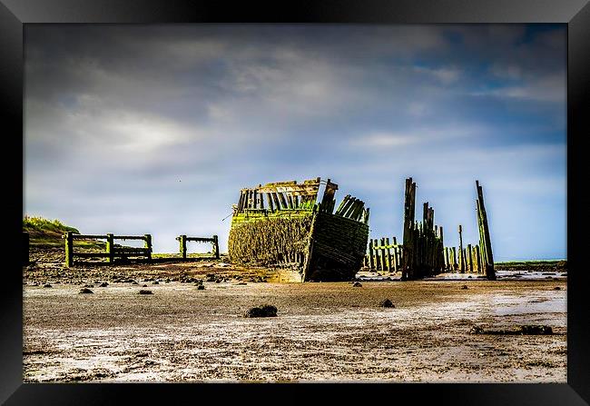  Shipwreck and dock Framed Print by Gary Schulze