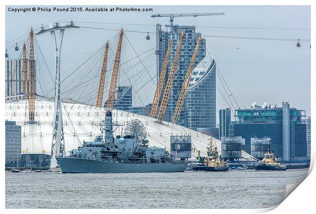 Royal Naval Frigate HMS St Albans at Canary Wharf  Print by Philip Pound