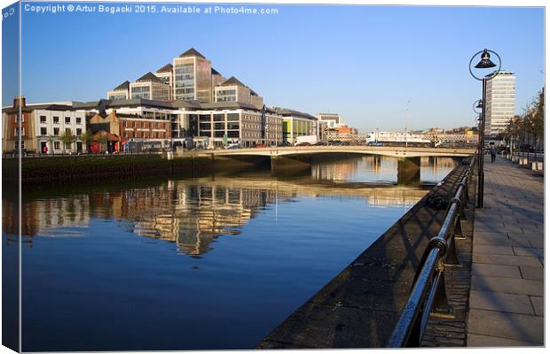  Morning at River Liffey in Dublin Canvas Print by Artur Bogacki