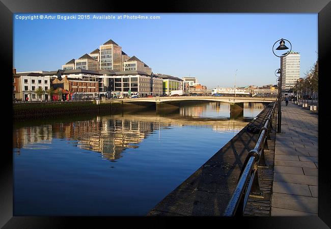  Morning at River Liffey in Dublin Framed Print by Artur Bogacki