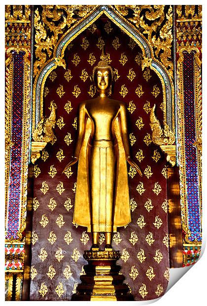 Buddha Figure at Wat Po Print by Carole-Anne Fooks