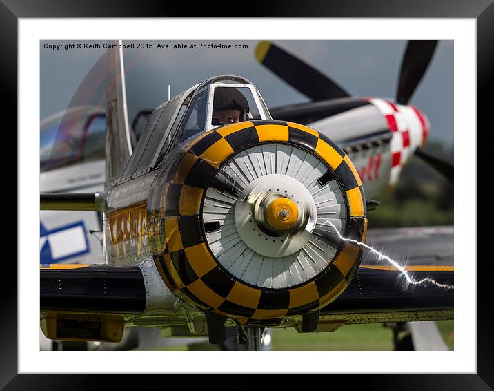 Yak 52 - lightning blade. Framed Mounted Print by Keith Campbell