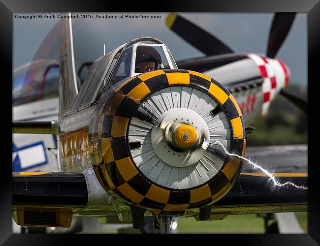 Yak 52 - lightning blade. Framed Print by Keith Campbell