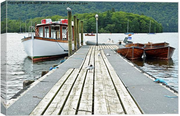  Boats moored to one of the many piers. Canvas Print by Frank Irwin