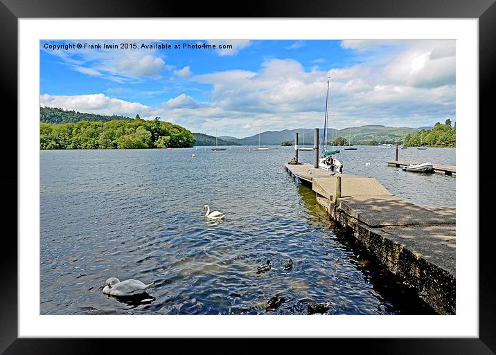  One of the many piers on Windermere Framed Mounted Print by Frank Irwin